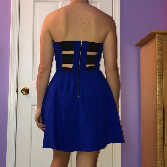 3 FOR $15!!! Francesca’s Electric Blue Strapless Cocktail Dress - Picture 2 of 6